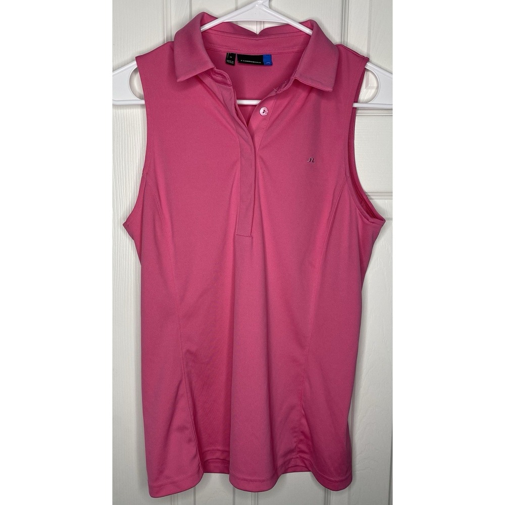 J. Lindeberg Women's Sleeves‎ Athletic Golf Polo Pink Size Medium